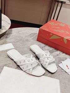 Luxe ontwerper originele hakken slippers dame muilezels glijden op glijbanen rubberen jurk schoenen