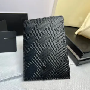 Concepteur de luxe Original Top Quality Business Card Sac Men Portefeuille Carte de crédit Boîte d'origine CowHide Pocket Back Card Slot Fashion Women Handbag Purse Gift