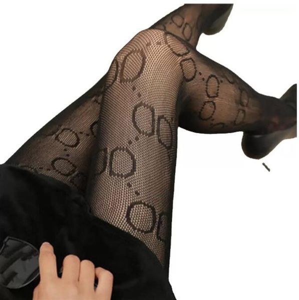 Designer de luxe collants classique lettre net chaussettes femmes sous-vêtements sexy chaussettes pur coton tricoté tube moyen chaussettes de haute qualité