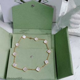 Collier pendentif de luxe bijoux bijoux trèfle à quatre feuilles collier noir vert agate long 10 dix pendentif fleur nacre Lady Valentines DayNVII