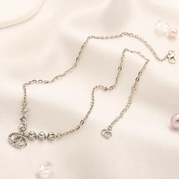 Collier pendentif de luxe pour femmes, bijoux de couple, automne hiver, cadeau d'amour, bijoux de haute qualité, longue chaîne, boîte d'emballage, longueur 43 + 5cm