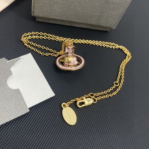 Luxe ontwerper hanger kettingen brief viviane gold chokers dames mode sieraden metalen parel ketting cjeweler westwood 4132