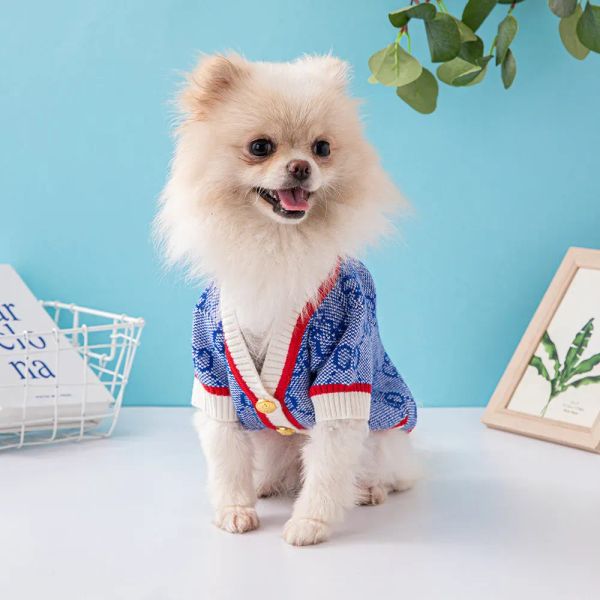 Designer de luxe pour animaux de compagnie pour chiens pour petits et moyens chiens moyens tricots tricot animal de compagnie veste à sweat à sweat à chiens chaud