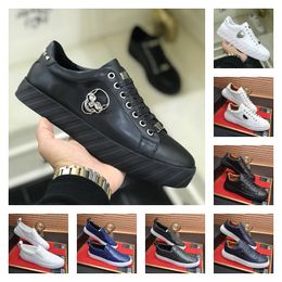 Designer de luxe Philip Plain Mans Chaussures Marque Classic Fashion Plein Plein Scarpe Cuir de haute qualité PP Skulls Modèle Low-Top Elements Casual Board Sneakers