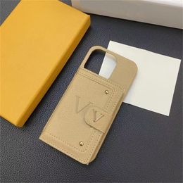 Funda de teléfono de diseñador de lujo Tarjeta de bolsillo para Iphone 14 Pro Max 13 12 11 Plus Xsmax Xs Xr 7 8 con caja