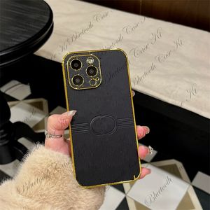 Luxe designer telefoonhoes voor Apple iPhone 15 Pro Max Mode lederen telefoonhoes iP 15Plus 14 13 12 11 Zacht TPU Valbescherming Schokbestendig Beschermend telefoonhouderhoesje