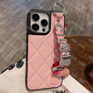 Luxe Designer Telefoonhoesje voor iPhone 15promax 14 Pro Max 13 promax 12 12pro Diamond CHANNEL Polsband Telefoons Cover Polsband Schokbestendige telefoonhoesjes