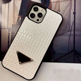 Luxe ontwerper telefoonhoesjes Crocodile graan telefoonhoesjes Triangle Phone Cover voor iPhone 13 Case Pro Max 12 Mini 11 XS XR Triangle Tabel