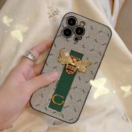 Luxe designer telefoonhoesjes Fashion Diamonds Bee Case voor iPhone 15 15Pro 15 Promax 14 plus 13 12 11 Ophidia Phonecase Back Shell Cover geweven tape 2024-5