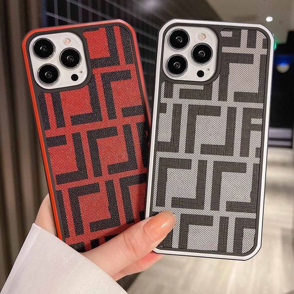 Fundas de teléfono de diseñador de lujo para iPhone 15pro max 14Pro Max 14 15 plus 11 12 13 Pro Max 7 8 plus 7P 8P X XR XS XSMAX Shell moda con la letra de presentación F Funda de cuero para teléfono