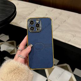 Étuis de téléphone de concepteur de luxe avec coque de couverture de couverture d'amortisseur en cuir Pu en cuir Pu en cuir pour iPhone 15 14 Pro max 13p 12 11 Couverture des concepteurs de fleur G Clear L