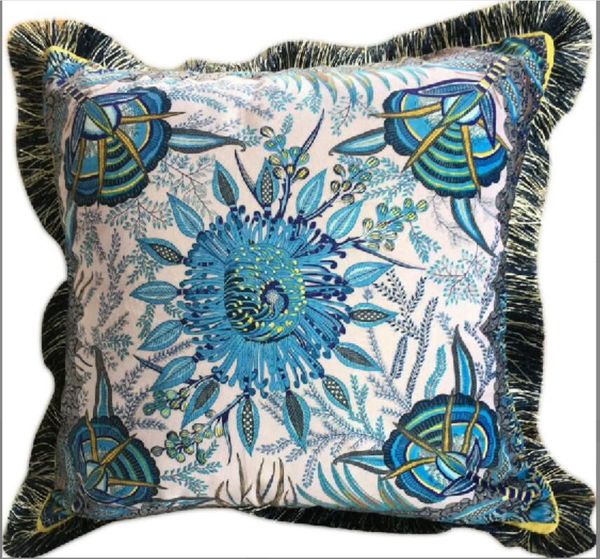 Housse de coussin d'impression de motif de fleur animale classique de luxe 45 * 45cm pour la décoration de la maison et le festival 20230709532