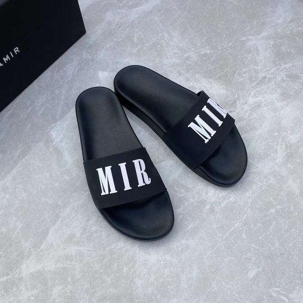 Zapatilla de diseñador Mujer Piscina Tobogán Caucho Hombre de lujo Letras Mula plana Zapatos Cintas Gran parte superior Slip-on Tacón alto Princetown Sandl de cuero