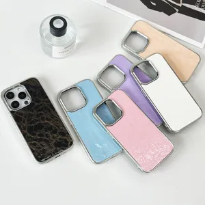 Fundas de teléfono de cuero de PU de diseñador de lujo para iPhone 15 14 13 12 11 Pro Max Plus Moda Diseño brillante Funda trasera Funda protectora de lujo para teléfono móvil