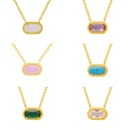 Diseñador de lujo Resina ovalada Duzz Collar colgante Collares de oro Drusy Hexagon Style Fashion Jewelry for Womenchristmas Gift