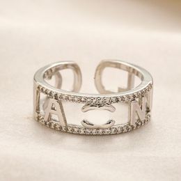 Luxe Designer Ring Diamanten Ring Titanium Staal Zilveren Ringen voor Dames Sieraden Mode Ring Open Verstelbaar