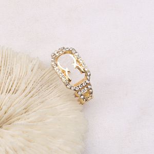 Luxe designer ring voor vrouwen mannen ring dubbele letter ontwerper ringen mode diamant klassieke stijl ring bruiloft feest cadeau sieraden hoge kwaliteit