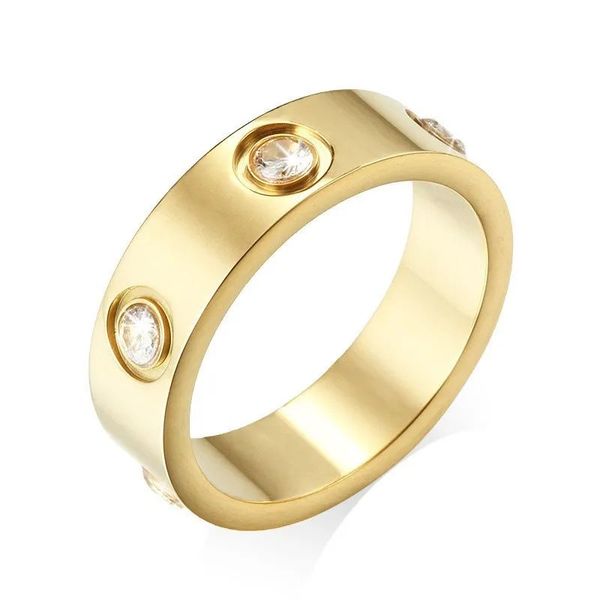 Luxury Designer Ring Gold Fooled Womens Ring Love Ring Wedding Titanium Acero personalizado Pareja simple Moda Fashion Festival Festival Festival Festival