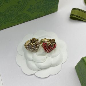 Luxe designer ring liefde ring aardbei ring mode opening ring klassieke stijl mannen en vrouwen geschikt voor bijpassende diamanten zeer goed leuk