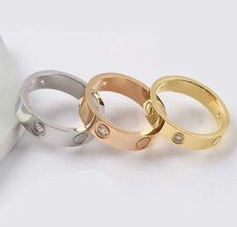 Luxe designer ring liefde schroefring dames ring ontwerper titanium ring goud verguld nooit vervagen niet allergische heren sing gold zilver roze roosgouden cadeau