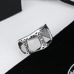 Luxe designer Ring S925 Sterling Silver Vintage Openwork Cross Eternal Hua Hoge kwaliteit Ringen voor mannenopeningen Verstelbaar Punk Trendy Gift Good leuk