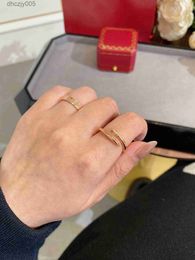 Bague de luxe de luxe fine bague à ongles diamant de qualité supérieure pour femme homme galvanoplastie 18 carats classique premium or rose avec boîte Q4IY