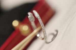 Luxe designerring dunne nagelring topkwaliteit diamant voor vrouw man galvaniseren 18k klassiek premium roségoud met BoxFUZ0