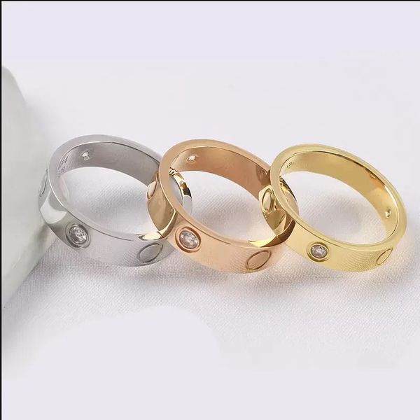 Bague de luxe en titane et acier pour hommes et femmes, bague d'amour, bijoux, cadeau de Couple, taille 5-11