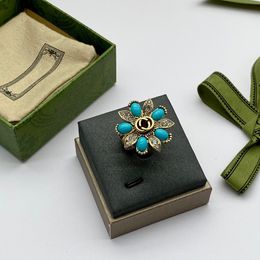 Luxe designer ring vrouw ring mode vintage klassieke stijl bloemdessin cadeau geven sociaal feest toepasselijk mooi