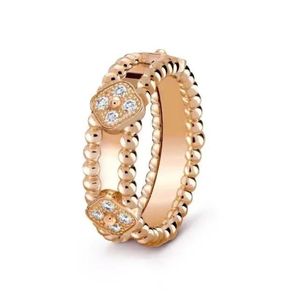 luxe designer ring dames sieraden bedelarmband vierbladige gras armband elegante mode staal titanium heren 18k rose goud3198