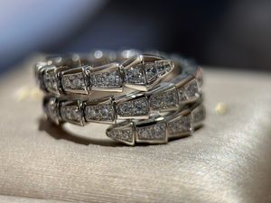 Luxe Designer Ringen Diamond Gold Snake Ring Open Ring voor Mannen Vrouwen Klassieke Sieraden Huwelijkscadeau Groothandel