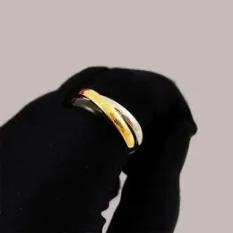 Anneaux de créateurs de luxe pour femme Trinity Jewelry Ring à la mode Couleur populaire Retro plaqué GOLS RINGS PINGS POUR LES FEMMES ORNAMENTS DE MARIAGE HIGH END ZL203 B4