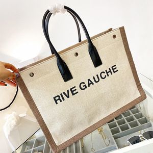 luxe designer Rive Gauche tas Canvas handvat Linnen tote Womens mens Stuff Sacks Large Beach Clutch Bag handtas Mode retro Crossbody reizen shopping schoudertassen