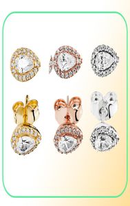 Luxe ontwerper Rose Gold Teardrop Stud oorbellen Dames Zomer sieraden met originele doos voor Real 925 Silver Earring Set1710584