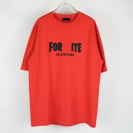 Luxury Designer's New Men's Dames voor dames met korte mouwen Sportswear Set Shirt {Straight} High Edition Summer New Fortress Night Front and Back Letter Print Paar Korte mouw