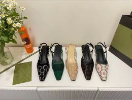 Luxe designer sandalen dames zomer banketjurk schoenen hoge hakken sexy pumps puntschoen sling back damesschoen Topkwaliteit EU-maat 35-41