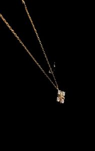 Luxe ontwerper Schlumberger hanger ketting top sterling zilver 14K goud kristal zirkoon vierkant charm charmekruiste korte keten choker FO1201900