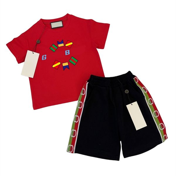 Diseñador de lujo Sets Girls Boys Brand Kids Clothing Baby Suits Classic Trajes para niños Summer de manga corta Carta pantalones cortos de moda Camisa de algodón de algodón 90cm-150cm A08