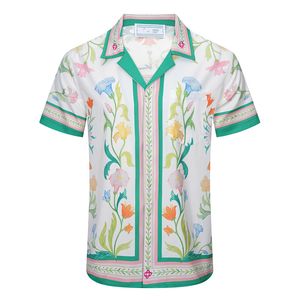 Chemise de designer de luxe Chemise de bowling à imprimé géométrique pour hommes Chemise hawaïenne solide décontractée T-shirt polyvalent à manches courtes pour hommes