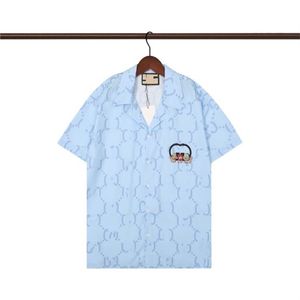 Luxe ontwerper shirts Men Men Fashion Tiger Letter Silk Bowling Shirts Casual Shirt Mens Slim Fit Kleding Kleding Kleding M-3XL 2023