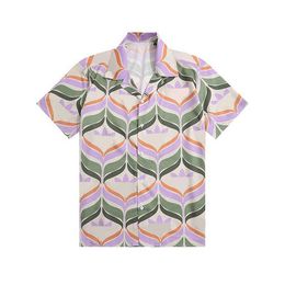 Luxe ontwerper shirts heren Mens mode geometrische print bowling shirt Hawaii bloemen casual shirts mannen slanke fit korte mouw variëteit g48s2