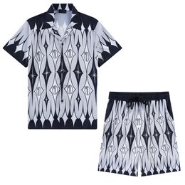 Camisas de diseñador de lujo Moda para hombre Camisa de bolos con estampado geométrico Hawaii Camisas casuales florales Hombres Slim Fit Manga corta m-3xl 01