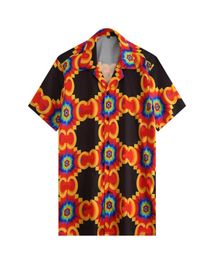 Luxe ontwerper shirts heren heren mode geometrische print bowling shirt hawaii bloemen casual shirts mannen slanke fit thort mouw jurk ts6710391