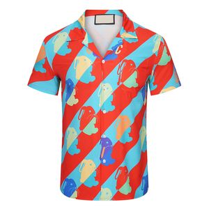 Luxe ontwerper shirts heren heren mode geometrische print bowling shirt hawaii bloemen casual shirts mannen slanke fit korte mouw variëteit