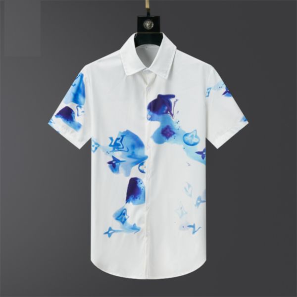 Designer de luxe chemises hommes mode géométrique impression chemise de bowling Hawaii Floral chemises décontractées hommes Slim Fit manches courtes04