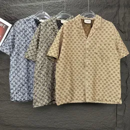 Luxe ontwerper shirts heren Mens Fashion Match Poplin Flame Print Bowling Shirt Hawaii Floral Casual Shirts Men Slim Fit korte mouw losse variëteit