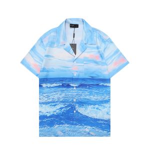 Luxe Designer Shirts Heren Mode Heren Button Up Shirts Ocean Print Bowling Shirt Hawaii Casual Shirt Mannen Slim Fit Korte Mouw CJD2306256