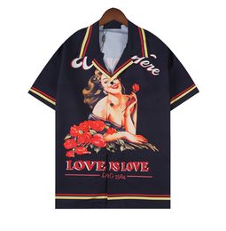 LUXE Designer Shirts Mens Fashion Tiger Bowling Tshirt Hawaii Bloemen Casual Zijden Shirts Heren Slim Fit Overhemd met korte mouwen