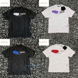 Camisas de diseño de lujo Ciudad spray Ciudad limitada letras de palmeras de algodón redondo redondo blanco negro color morado rosa rojo suelto y mujer camiseta casual s xl traje de moda