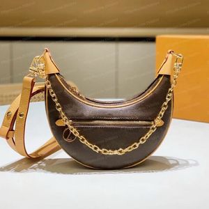 Luxe Designer Schoudertassen Chain Bag Dames Loop Hobo Brown Flower Letter Leather Rits Handtassen Purse Crossbody Bags Tote Bags Met Dust Bag